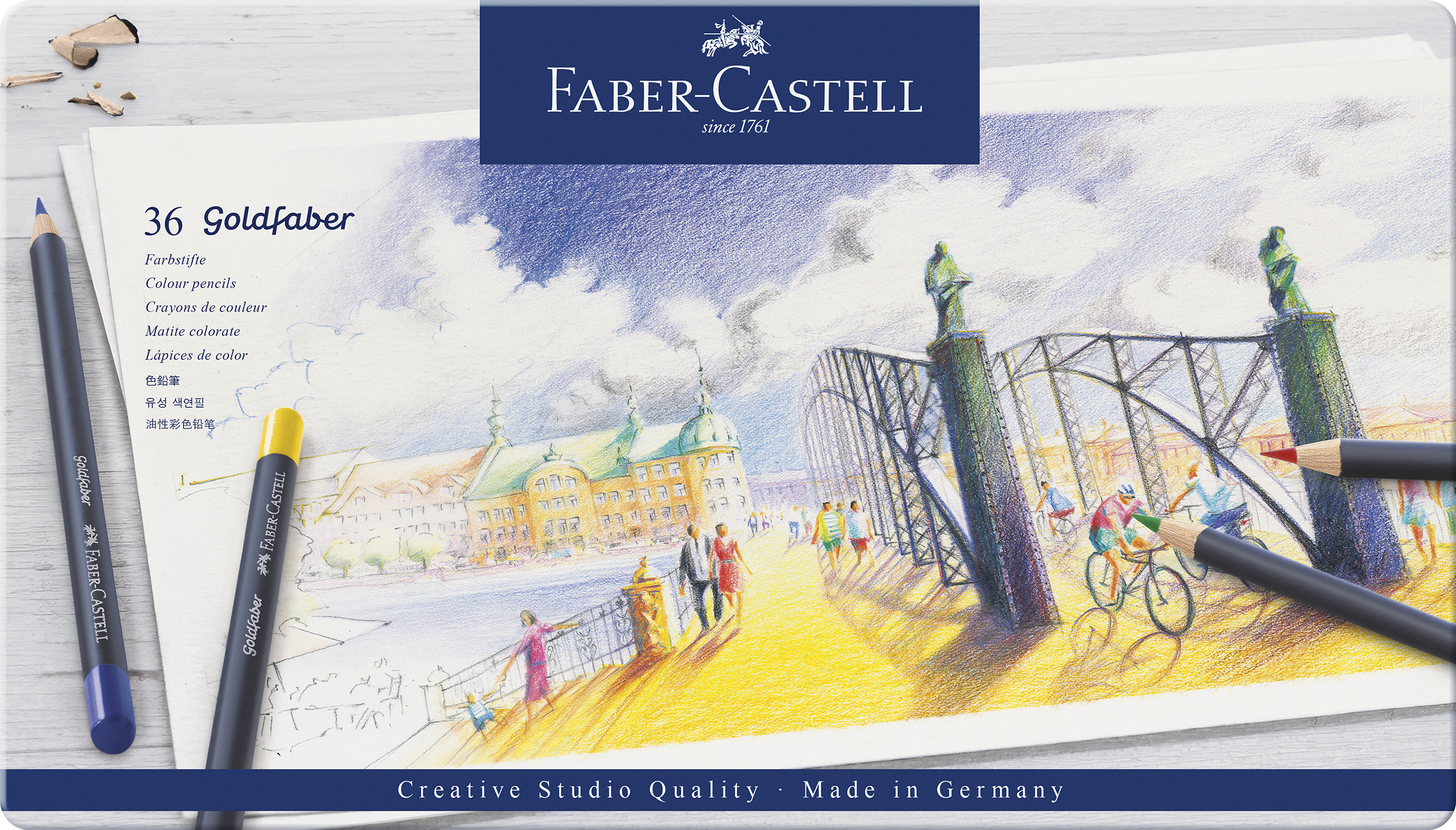 Colour pencil Goldfaber metal tin of 36