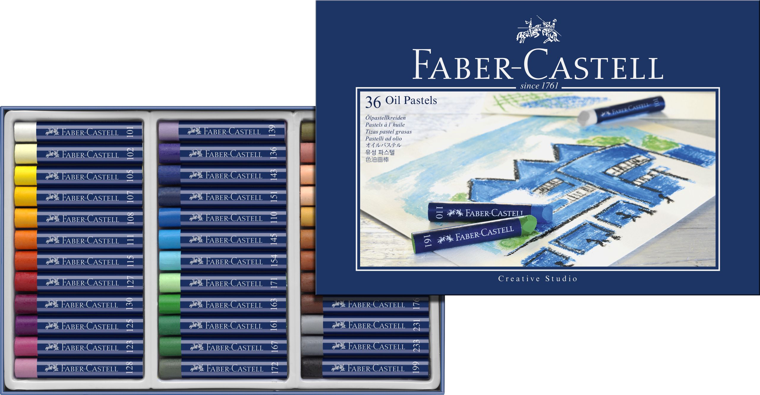 Oil pastel crayons STUDIO QUALITY box of 36