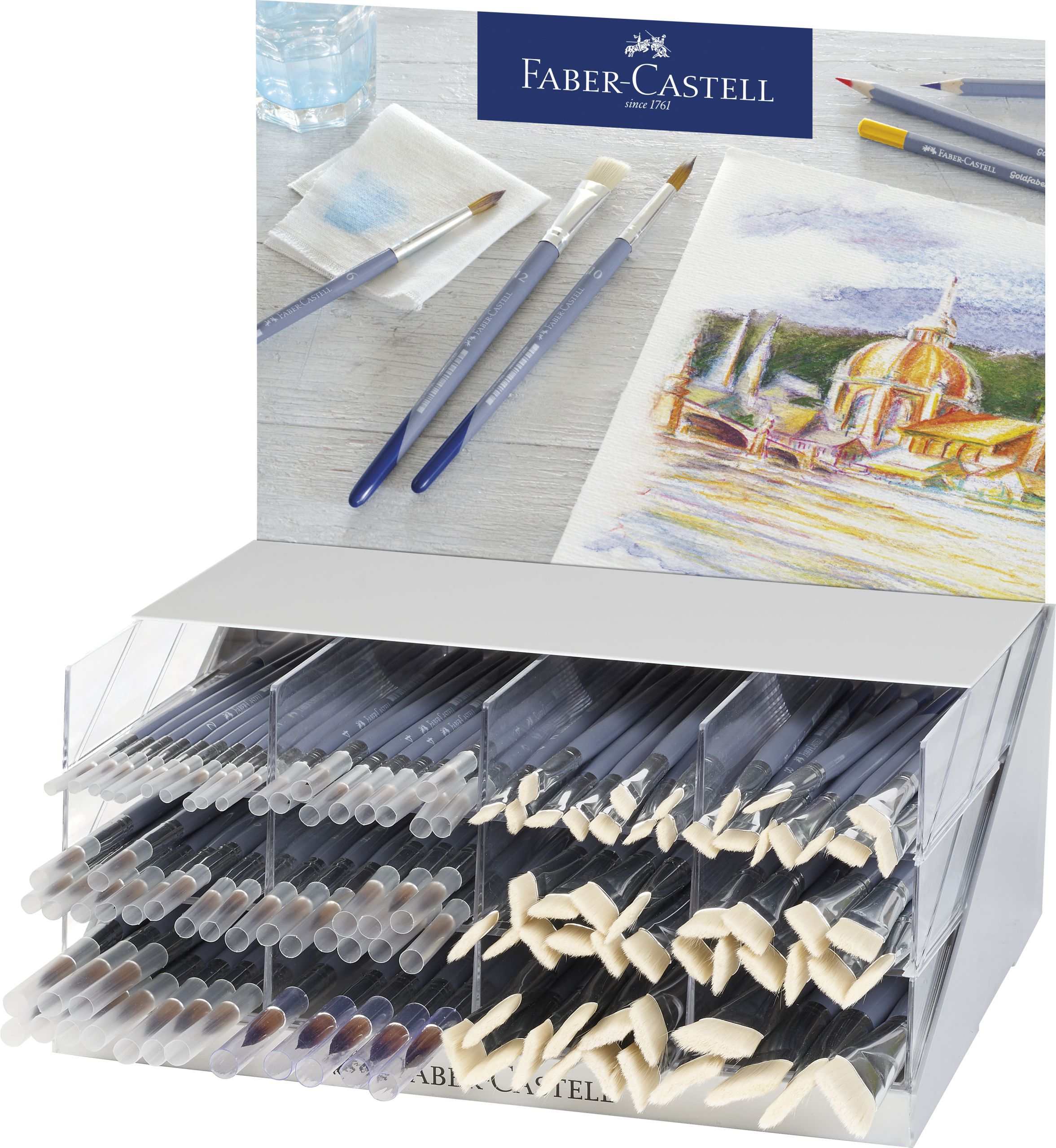 Display PoS brushes hair and bristle