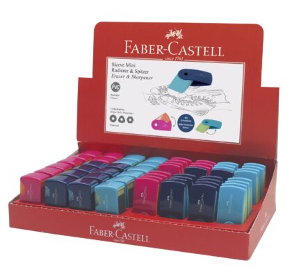 DISPLAY ASCUTITORI SI RADIERE SLEEVE MINI FABER-CASTELL