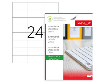 ETICHETE 24/A4 70*37.125MM COLTURI DREPTE 100/TOP TANEX