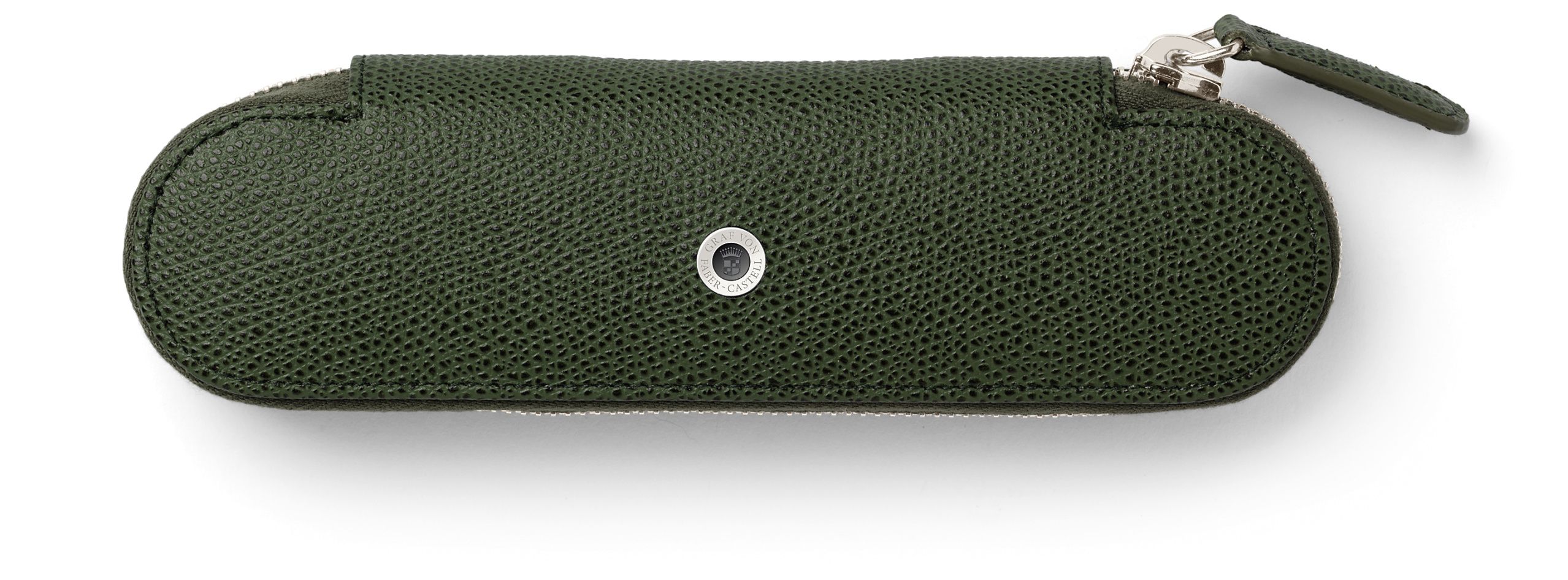 Standard case for 2 pens with zipper Epsom, Olive Green