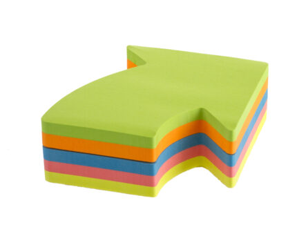 NOTES ADEZIV 70*70MM "SAGEATA" 5 CULORI NEON*50 FILE KORES