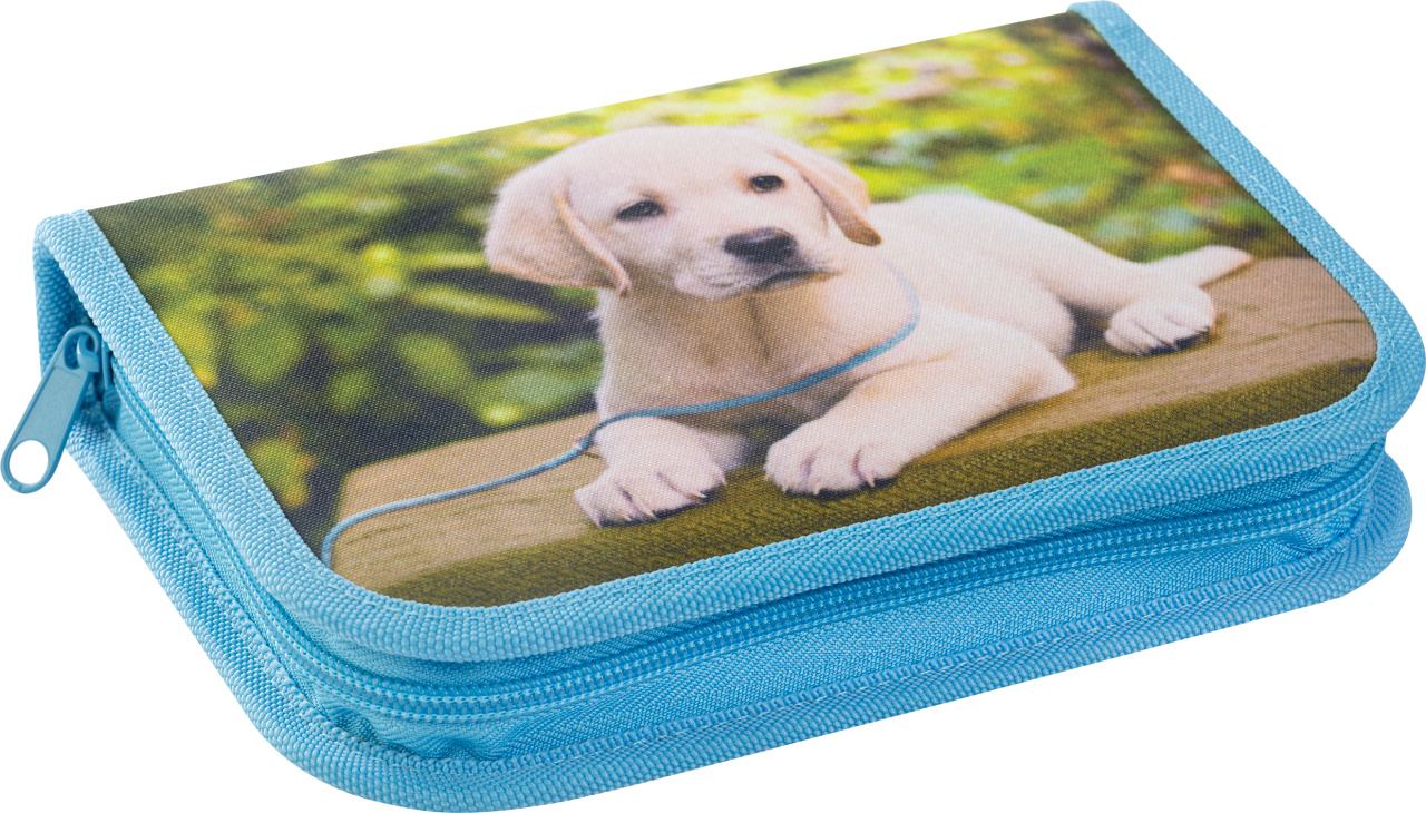 577558_Pencil case "dog", filled with 42 items