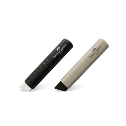 RADIERA CU PROTECTIE GRIP ALB/NEGRU FABER-CASTELL