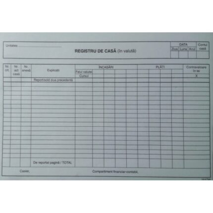 REGISTRU CASA VALUTA AUTOCOPIATIV