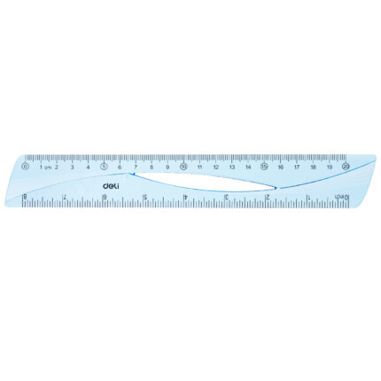 RIGLA 20CM ALBASTRA TRANSPARENTA DELI