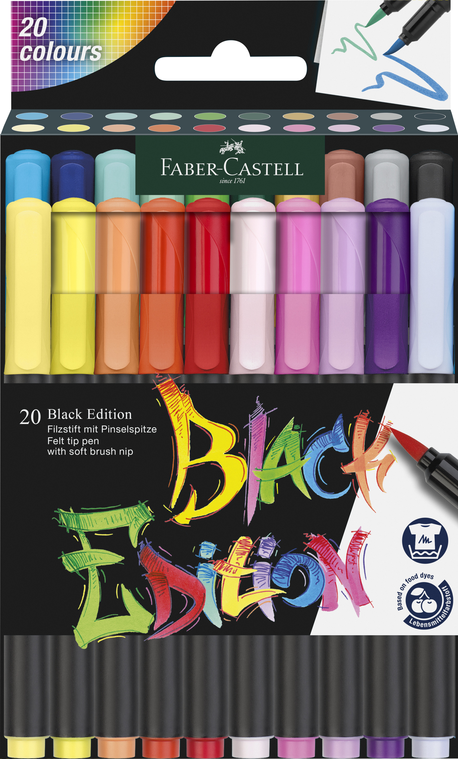 116452_Brush pen Black Edition, cardboard box of 20