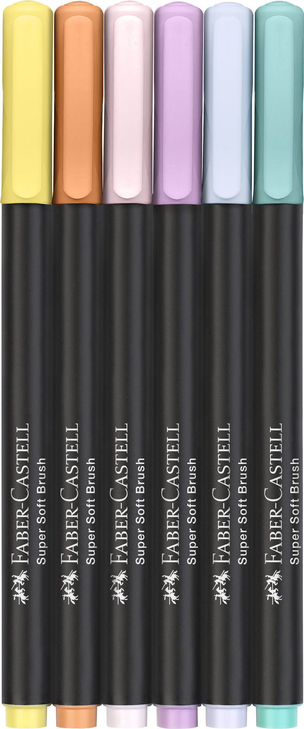 Brush pen Black Edition pastel, cardboard box of 6