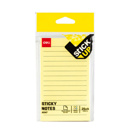 NOTES ADEZIV 76 x 126 MM 4 x 25 FILE R-V-G-A LINIAT DELI