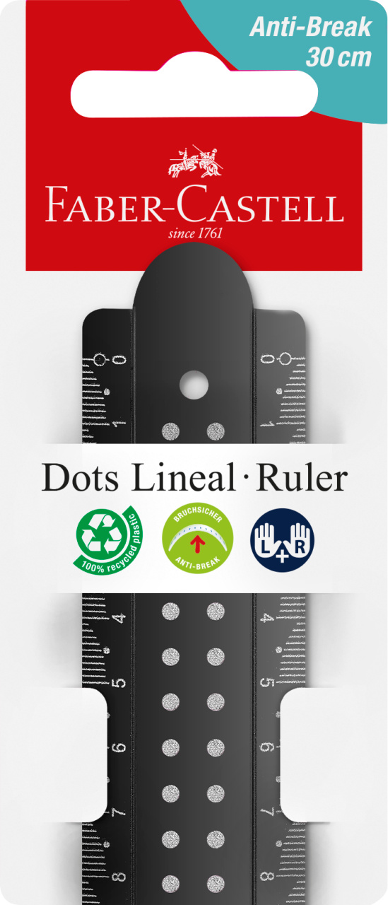 172130_Ruler 30 cm Dots, break-resistant